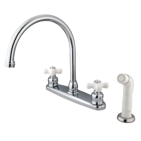 Kingston Brass 8" Centerset Kitchen Faucet, Chrome KB721PX
